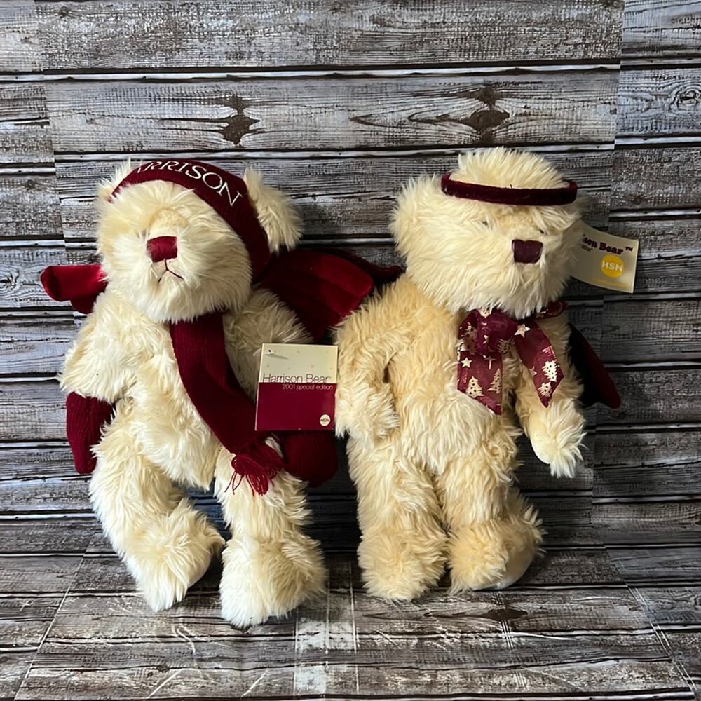 2000 and 2001 HSN Harrison Bear Collectible Plush Stuffed Animals